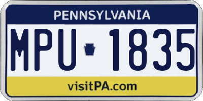 PA license plate MPU1835