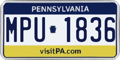 PA license plate MPU1836