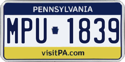 PA license plate MPU1839