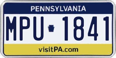 PA license plate MPU1841