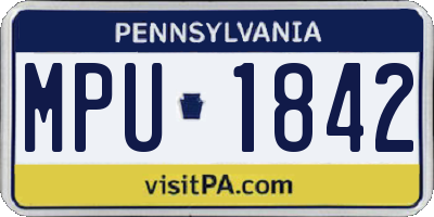 PA license plate MPU1842