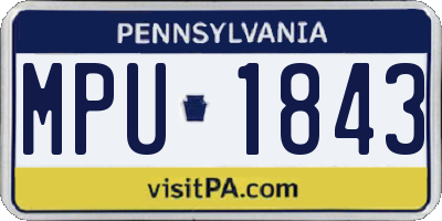 PA license plate MPU1843