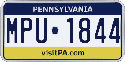 PA license plate MPU1844