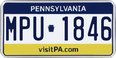 PA license plate MPU1846
