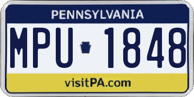 PA license plate MPU1848