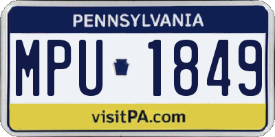 PA license plate MPU1849