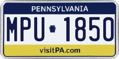 PA license plate MPU1850