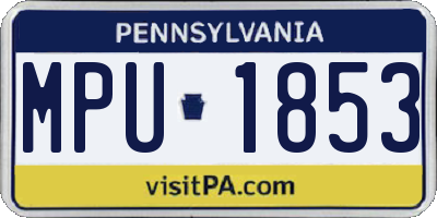 PA license plate MPU1853