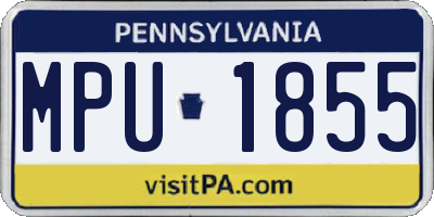 PA license plate MPU1855
