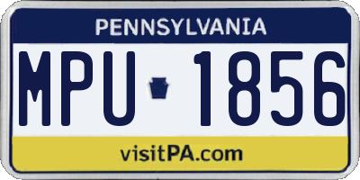 PA license plate MPU1856