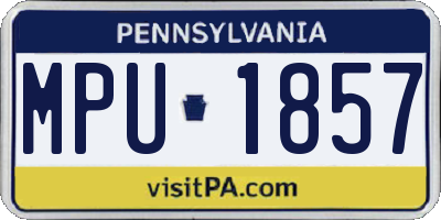 PA license plate MPU1857