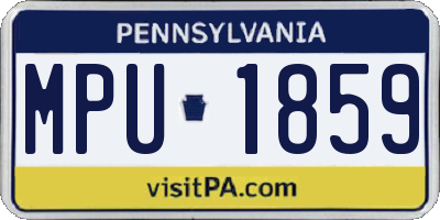 PA license plate MPU1859