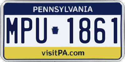 PA license plate MPU1861