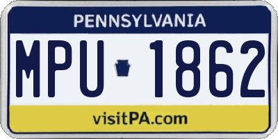 PA license plate MPU1862