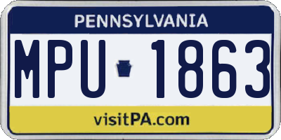 PA license plate MPU1863