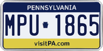 PA license plate MPU1865