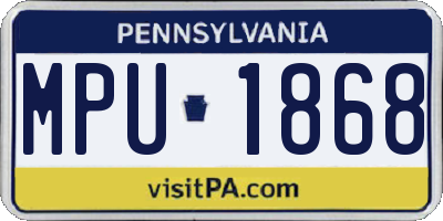 PA license plate MPU1868