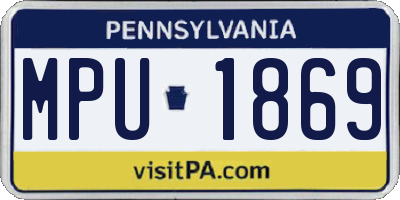 PA license plate MPU1869