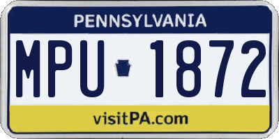 PA license plate MPU1872