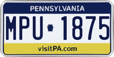 PA license plate MPU1875