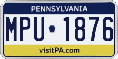 PA license plate MPU1876