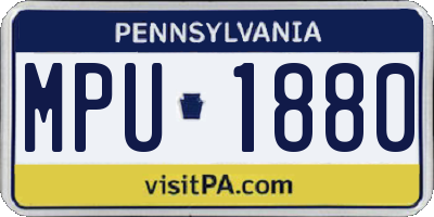 PA license plate MPU1880