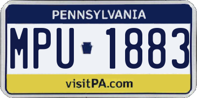 PA license plate MPU1883