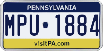 PA license plate MPU1884