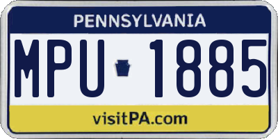 PA license plate MPU1885