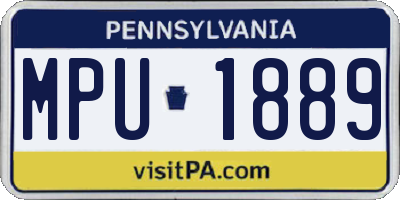 PA license plate MPU1889