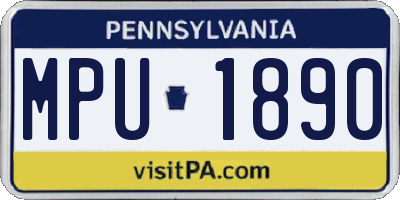 PA license plate MPU1890