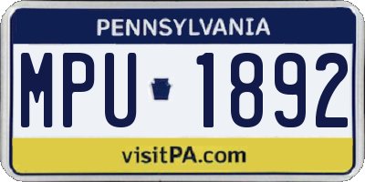 PA license plate MPU1892