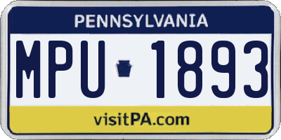 PA license plate MPU1893