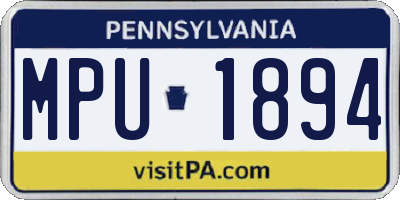 PA license plate MPU1894