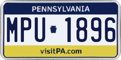PA license plate MPU1896