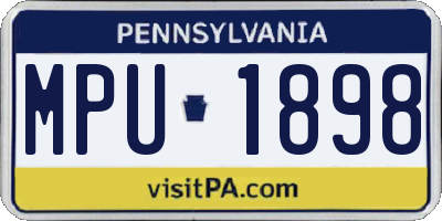 PA license plate MPU1898