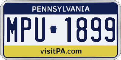 PA license plate MPU1899