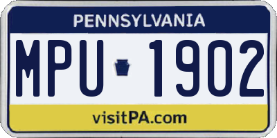 PA license plate MPU1902