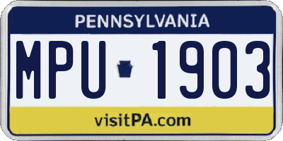 PA license plate MPU1903