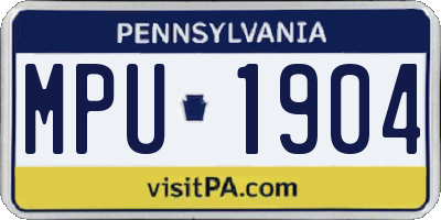 PA license plate MPU1904