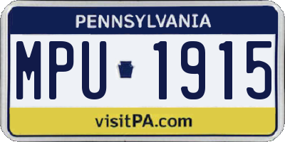 PA license plate MPU1915