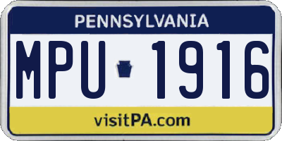 PA license plate MPU1916