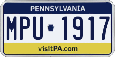PA license plate MPU1917
