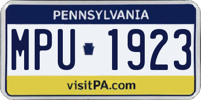 PA license plate MPU1923