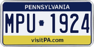 PA license plate MPU1924