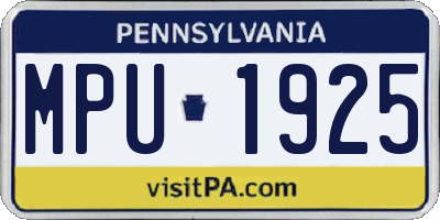 PA license plate MPU1925