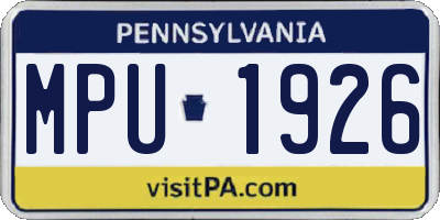 PA license plate MPU1926