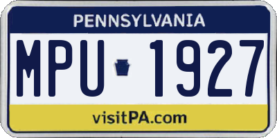 PA license plate MPU1927