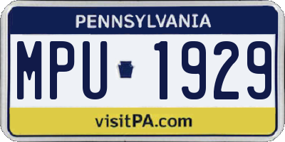 PA license plate MPU1929