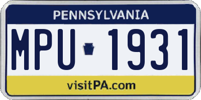 PA license plate MPU1931